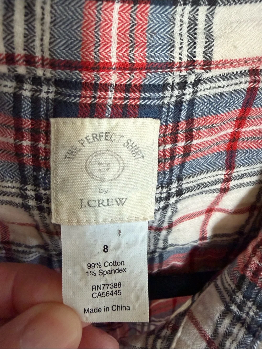J. Crew soft cotton plaid shirt